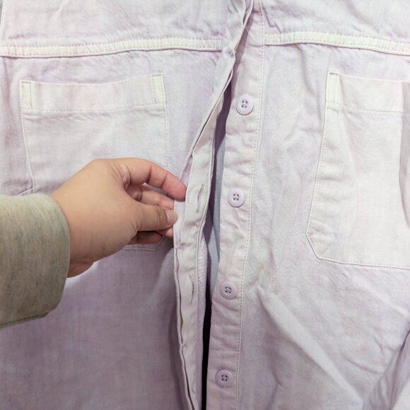 Old Navy Lavender Stone Washed Denim Jean Jumpsuit Coveralls Size 4X - Picture 6 of 6